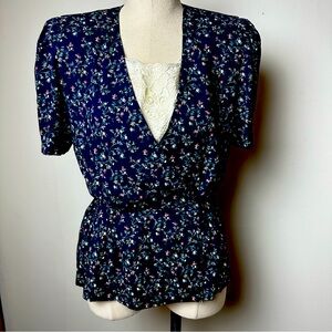Vintage Petite Floral Peplum Top
